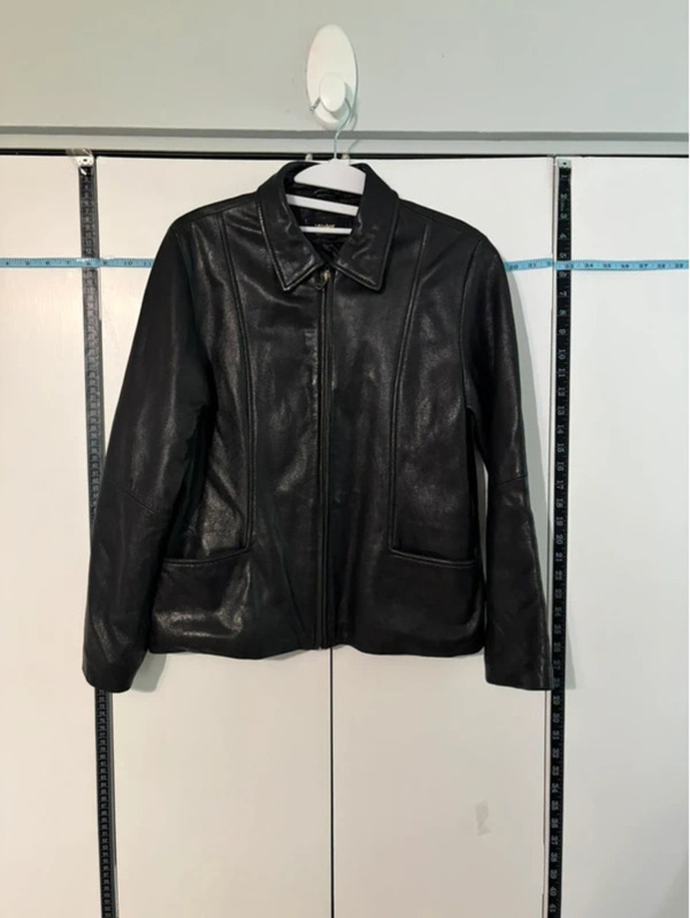 Leather Jacket Black Water Collection Women’s Petite Zip Pockets